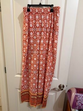 Hester & Orchard boho wide leg linen blend pant.